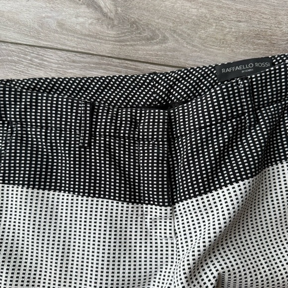 Raffaello Rossi Checked Black And White Contrasting Cotton Trouser Pants - Picture 6 of 15